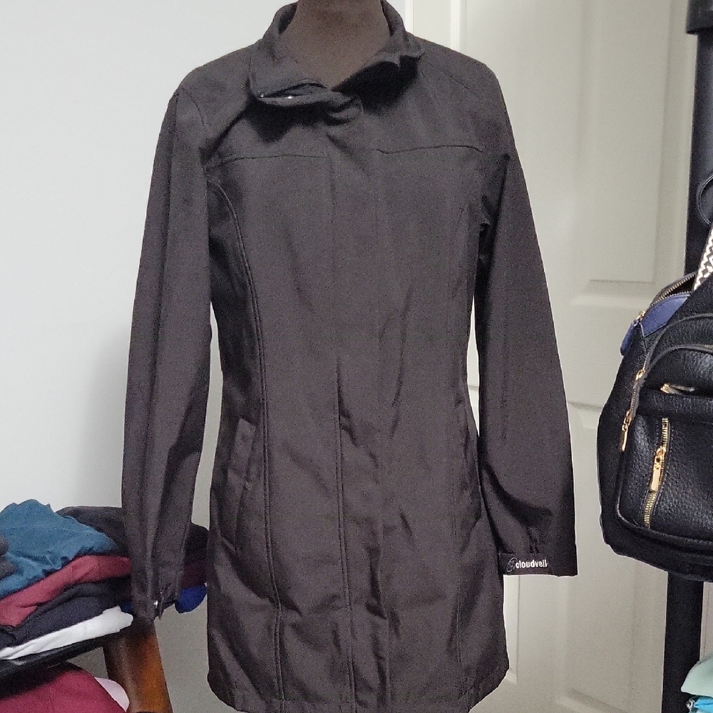 Large Cloudveil Black Knee Length Jacket